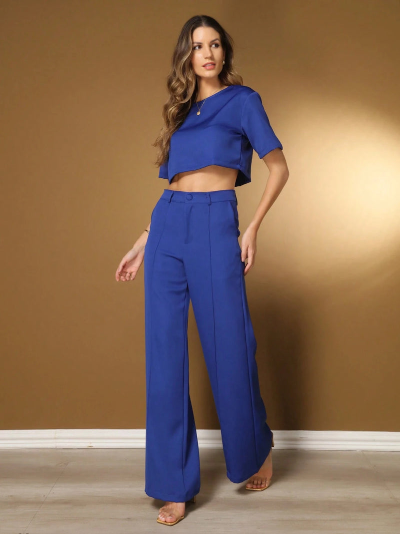 Conjunto Blusa Manga Curta e Calça Reta – ALICE