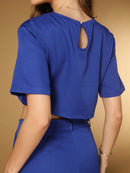 Vendedor IndicadoConjunto feminino de alfaiataria blusa manga curta com calça reta ótimo para usar no trabalho dia a dia casual premium acabamento pespontado