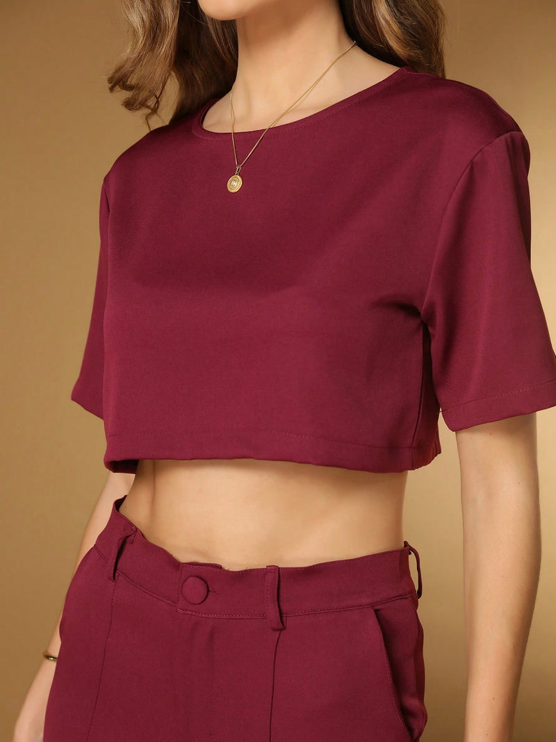 Vendedor IndicadoConjunto feminino de alfaiataria blusa manga curta com calça reta ótimo para usar no trabalho dia a dia casual premium acabamento pespontado