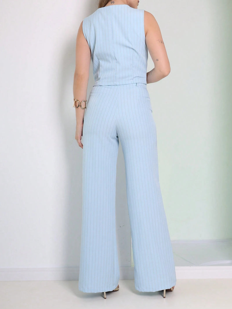 Novo Conjunto De Alfaitaria feminino Colete+calças Modal casual/socail