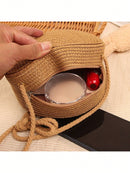 Vendedor Indicado
DESC Bolsa Feminina Pequena Palha Sintética Redonda Alça Comprida corda transversal