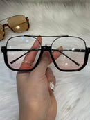 Óculos de sol de proteção solar de meia armação e feixe duplo para homens e mulheres