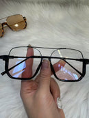 Óculos de sol de proteção solar de meia armação e feixe duplo para homens e mulheres