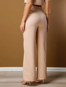 Vendedor IndicadoConjunto feminino de alfaiataria blusa manga curta com calça reta ótimo para usar no trabalho dia a dia casual premium acabamento pespontado