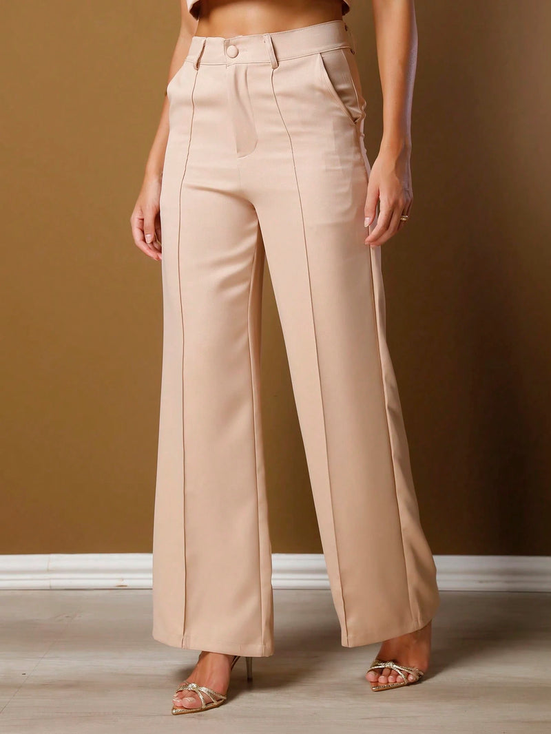 Vendedor IndicadoConjunto feminino de alfaiataria blusa manga curta com calça reta ótimo para usar no trabalho dia a dia casual premium acabamento pespontado