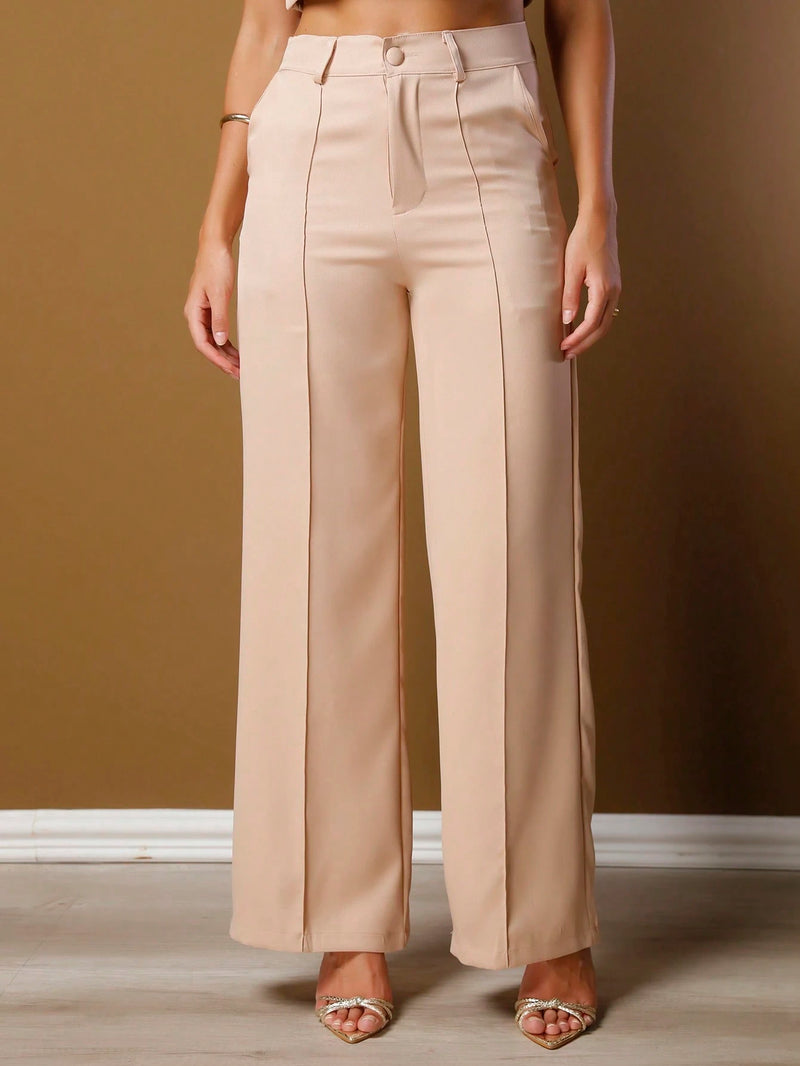 Vendedor IndicadoConjunto feminino de alfaiataria blusa manga curta com calça reta ótimo para usar no trabalho dia a dia casual premium acabamento pespontado