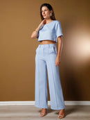 Vendedor IndicadoConjunto feminino de alfaiataria blusa manga curta com calça reta ótimo para usar no trabalho dia a dia casual premium acabamento pespontado