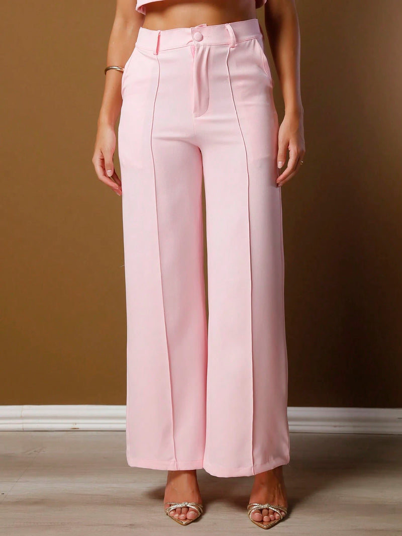 Vendedor IndicadoConjunto feminino de alfaiataria blusa manga curta com calça reta ótimo para usar no trabalho dia a dia casual premium acabamento pespontado