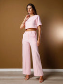 Vendedor IndicadoConjunto feminino de alfaiataria blusa manga curta com calça reta ótimo para usar no trabalho dia a dia casual premium acabamento pespontado