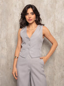 Vendedor Indicado
ANLE MODAS Conjunto feminina Colete com Calça Alfaiataria chic Social estampado Listrado