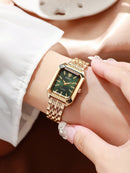 1 Peça Relógio de Pulso Feminino Elegante, Pulseira de Aço Inoxidável, Mostrador Quadrado, Clássico de Luxo a Quartzo, (Sem Caixa de Relógio)