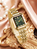 1 Peça Relógio de Pulso Feminino Elegante, Pulseira de Aço Inoxidável, Mostrador Quadrado, Clássico de Luxo a Quartzo, (Sem Caixa de Relógio)