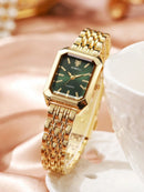 1 Peça Relógio de Pulso Feminino Elegante, Pulseira de Aço Inoxidável, Mostrador Quadrado, Clássico de Luxo a Quartzo, (Sem Caixa de Relógio)