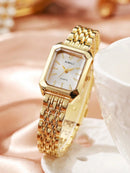 1 Peça Relógio de Pulso Feminino Elegante, Pulseira de Aço Inoxidável, Mostrador Quadrado, Clássico de Luxo a Quartzo, (Sem Caixa de Relógio)