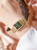 1 Peça Relógio de Pulso Feminino Elegante, Pulseira de Aço Inoxidável, Mostrador Quadrado, Clássico de Luxo a Quartzo, (Sem Caixa de Relógio)