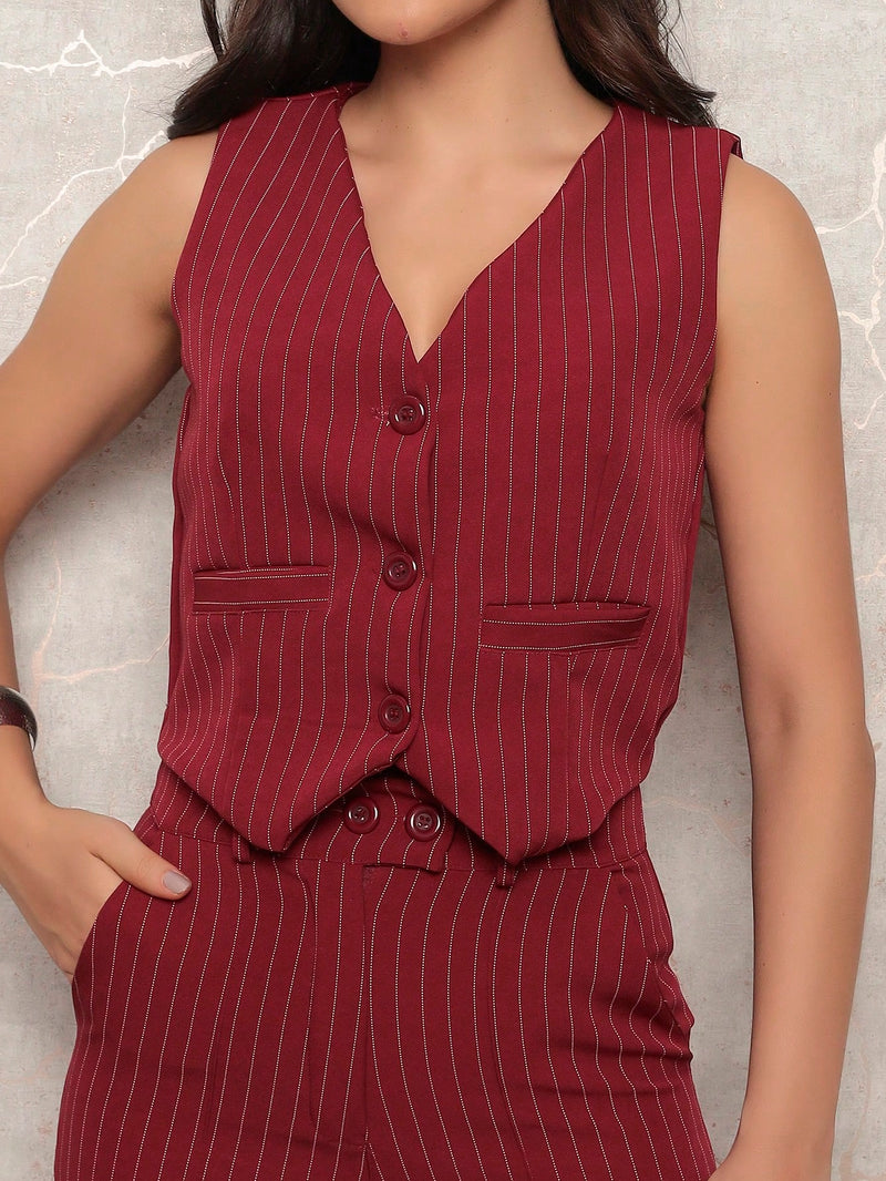 Novo Conjunto De Alfaitaria feminino Colete+calças Modal casual/socail