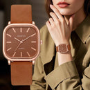 1 Peça Relógio Casual de Quartzo de Couro PU Quadrado Unissex, Relógio Masculino & Feminino