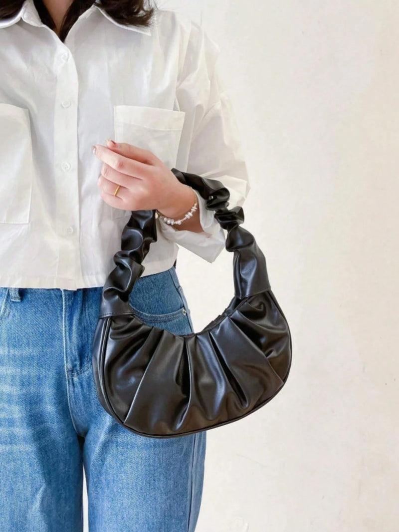 Vendedor IndicadoBolsa de Nuvem Plissada PU Bolsa De Ombro Para Mulheres Nova Moda