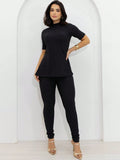 Conjunto Legging e Blusa Gola Alta Marrom – BEATRICE