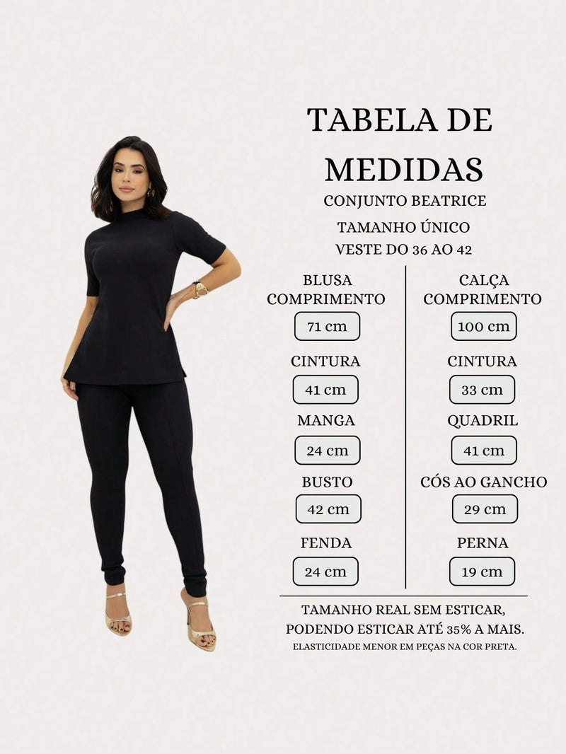 Conjunto Feminina Montaria Beatrice Calça Legging Blusa Gola Alta Premium