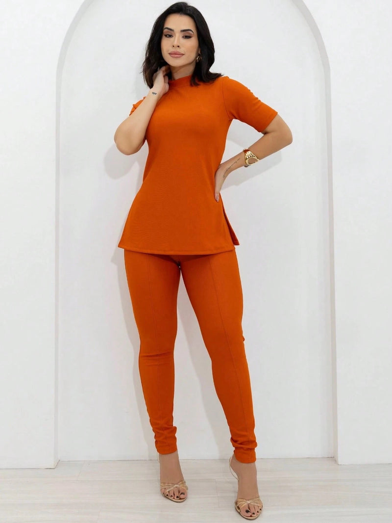 Conjunto Feminina Montaria Beatrice Calça Legging Blusa Gola Alta Premium