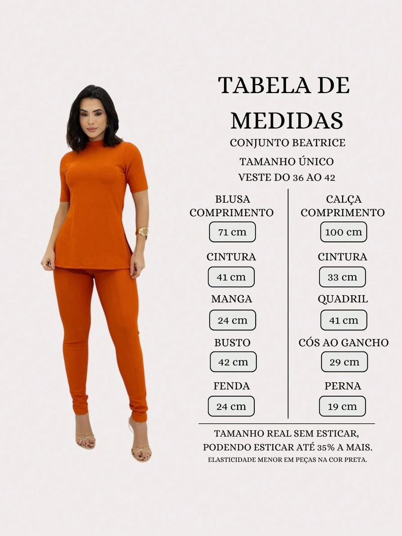 Conjunto Feminina Montaria Beatrice Calça Legging Blusa Gola Alta Premium