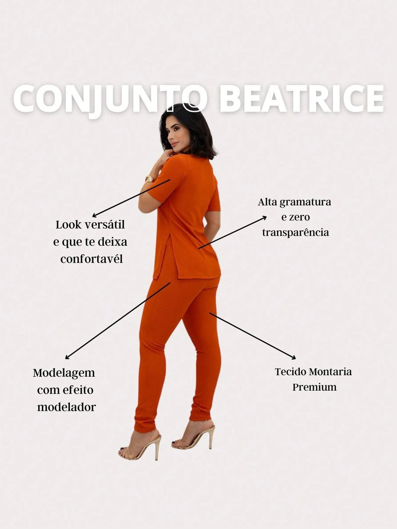 Conjunto Feminina Montaria Beatrice Calça Legging Blusa Gola Alta Premium