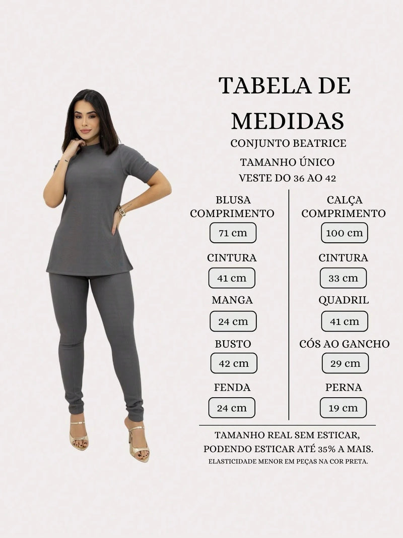 Conjunto Feminina Montaria Beatrice Calça Legging Blusa Gola Alta Premium