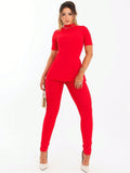 Conjunto Legging e Blusa Gola Alta Marrom – BEATRICE