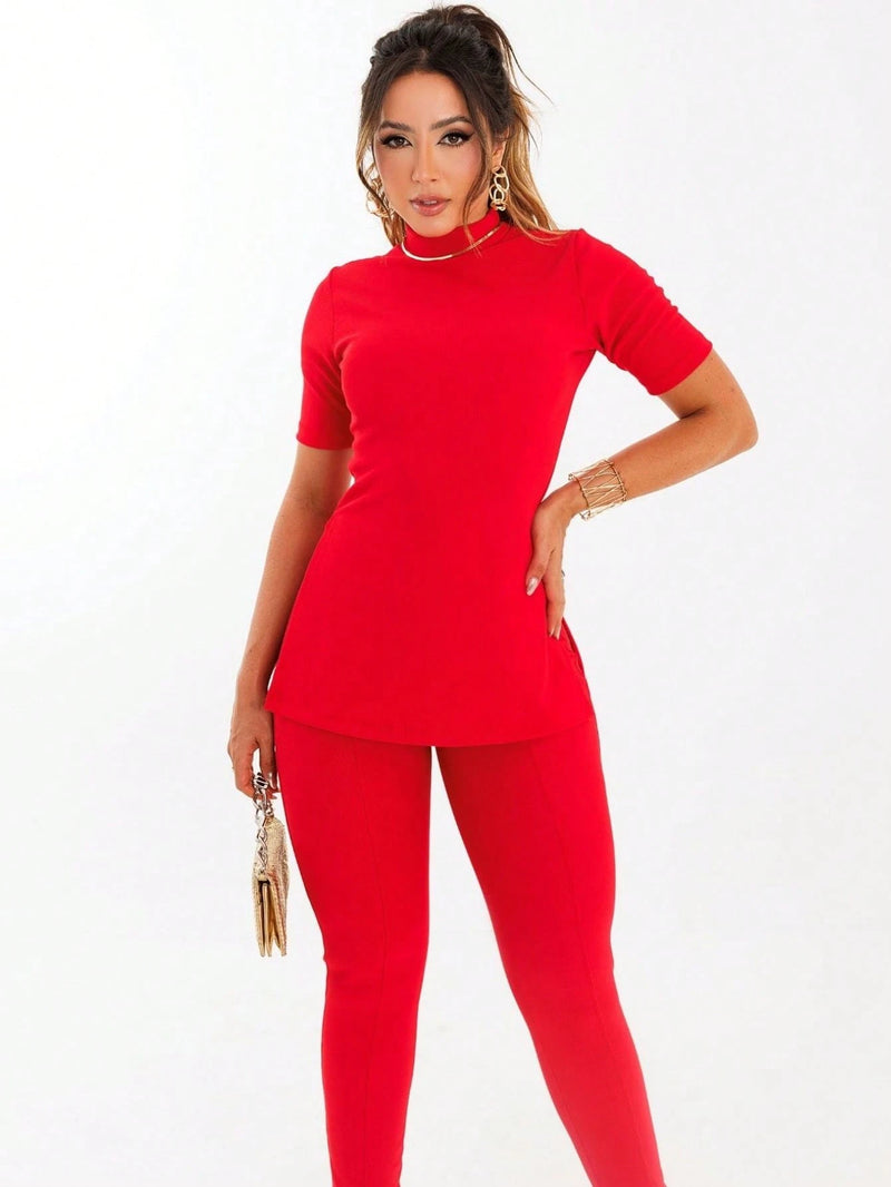 Conjunto Feminina Montaria Beatrice Calça Legging Blusa Gola Alta Premium