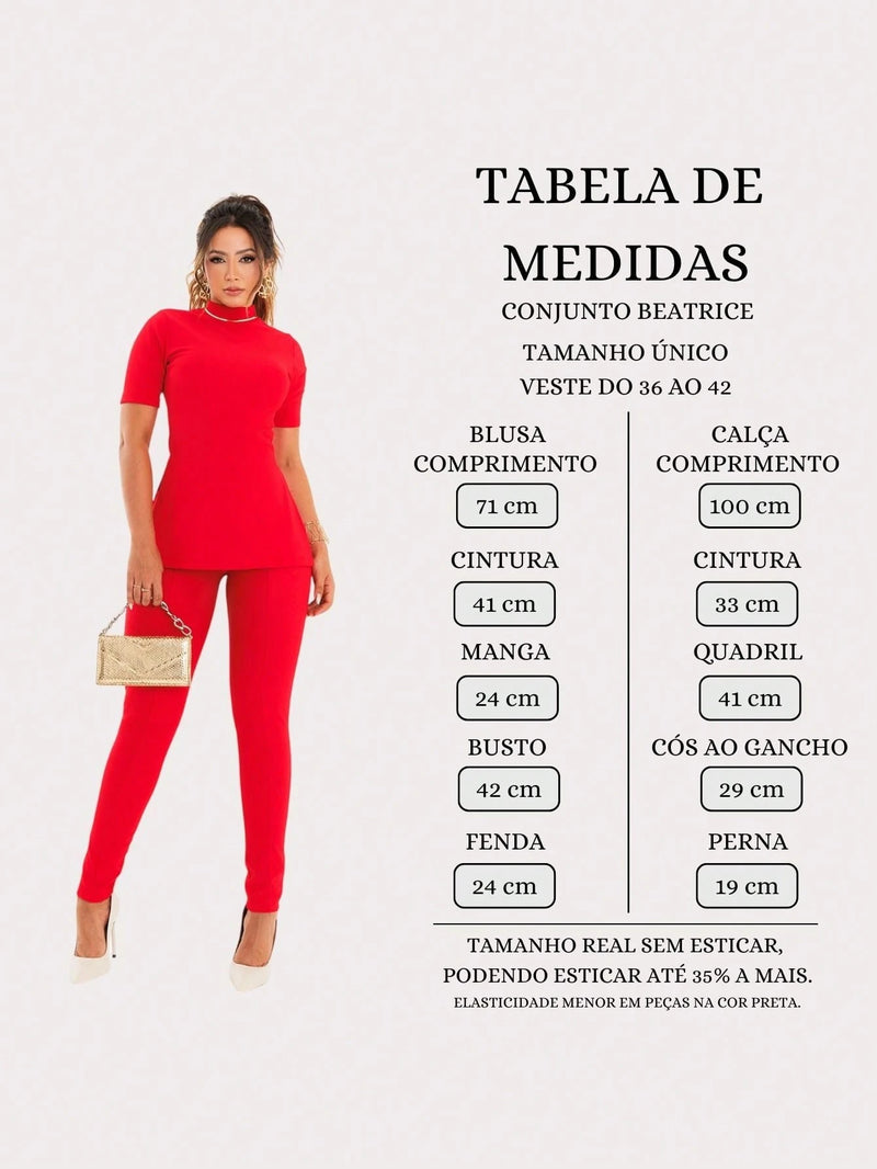 Conjunto Feminina Montaria Beatrice Calça Legging Blusa Gola Alta Premium