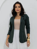 Blazer Alfaiataria Social Feminino Elegante Atemporal Sobretudo Acinturado