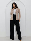 Blazer Alfaiataria Social Feminino Elegante Atemporal Sobretudo Acinturado