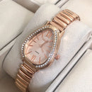 Relógio de Pulso Feminino Pulseira Elástica e plástico. Analógico Prata Rosas de ouro