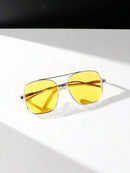 Óculos de sol de proteção solar de meia armação e feixe duplo para homens e mulheres