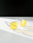 Óculos de sol de proteção solar de meia armação e feixe duplo para homens e mulheres