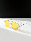 Óculos de sol de proteção solar de meia armação e feixe duplo para homens e mulheres