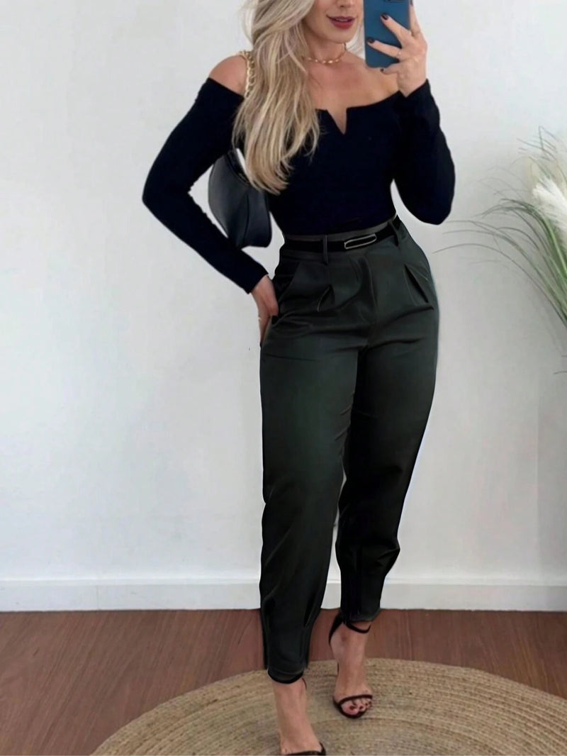 Calça Alfaiataria Feminina Cenoura Casual Social Esporte