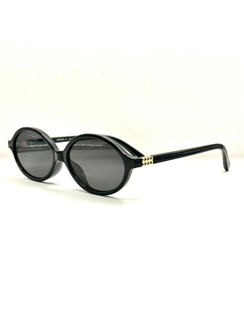 Óculos de sol feminino meio redondo retrô proteção uv400 da moda 2025 resistente estiloso oval