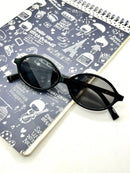 Óculos de sol feminino meio redondo retrô proteção uv400 da moda 2025 resistente estiloso oval