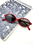 Óculos de sol feminino meio redondo retrô proteção uv400 da moda 2025 resistente estiloso oval