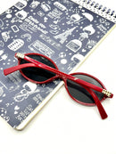 Óculos de sol feminino meio redondo retrô proteção uv400 da moda 2025 resistente estiloso oval