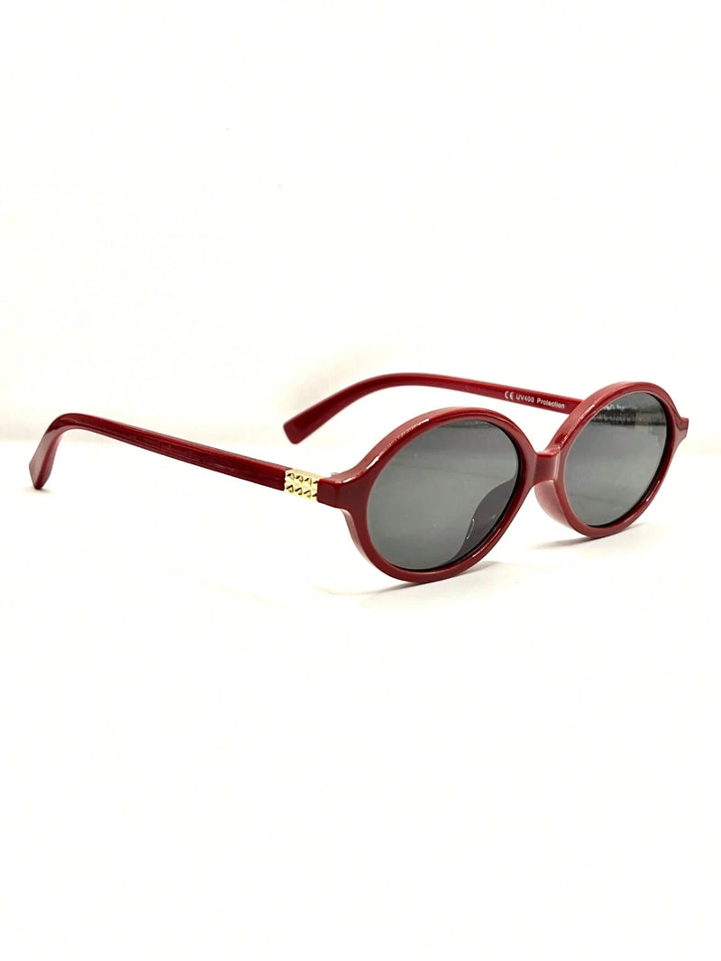 Óculos de sol feminino meio redondo retrô proteção uv400 da moda 2025 resistente estiloso oval