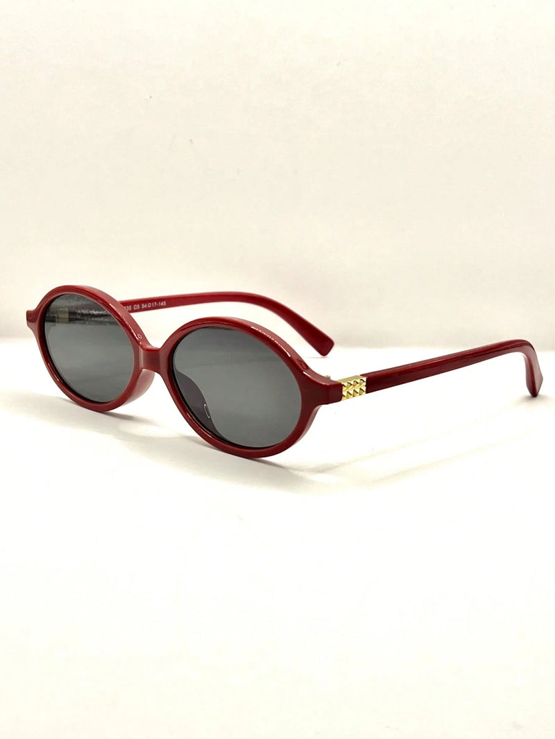 Óculos de sol feminino meio redondo retrô proteção uv400 da moda 2025 resistente estiloso oval