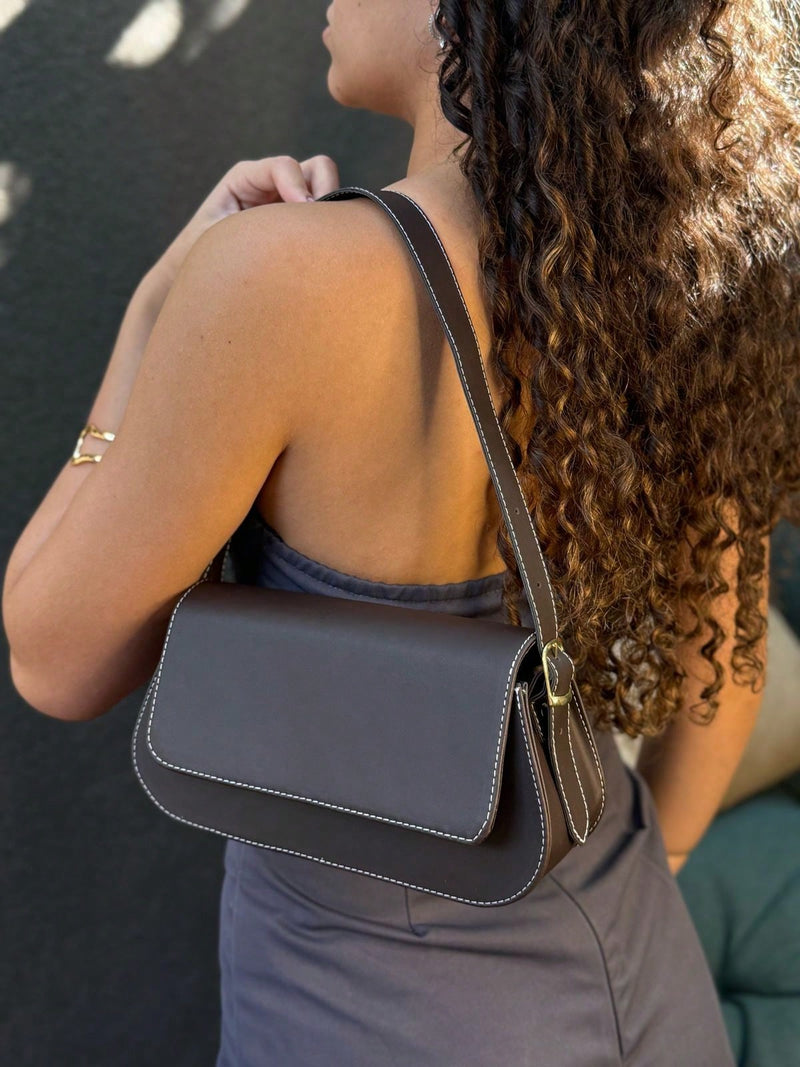 Vendedor IndicadoBolsas Feminina 2 Fivela Delicada Versátil Alça De Ombro Modelo Baguete