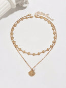 2 Peças/Conjunto Colar Gargantilha Elegante de Verão com Pérolas Falsas, Colar Pendente Irregular de Estrela do Mar de Liga Estilizada com Pérolas Falsas, Joia Feminina para Uso Diário, Viagem, Festival de Música, Festa