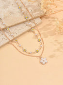 2 Peças/Conjunto Colar Gargantilha Elegante de Verão com Pérolas Falsas, Colar Pendente Irregular de Estrela do Mar de Liga Estilizada com Pérolas Falsas, Joia Feminina para Uso Diário, Viagem, Festival de Música, Festa