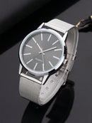 1 Peça Relógio de Pulso Feminino de Luxo, Moderno e Simples, Grande Mostrador de Barra Escala, Relógio de Quartzo para Mulheres, Presente, Relogio Masculino, Opção Ideal para Presentes (Apenas o Relógio de Pulso)