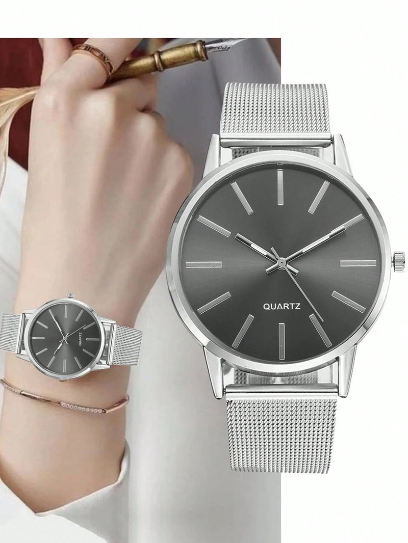 1 Peça Relógio de Pulso Feminino de Luxo, Moderno e Simples, Grande Mostrador de Barra Escala, Relógio de Quartzo para Mulheres, Presente, Relogio Masculino, Opção Ideal para Presentes (Apenas o Relógio de Pulso)