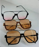 Óculos de sol de proteção solar de meia armação e feixe duplo para homens e mulheres